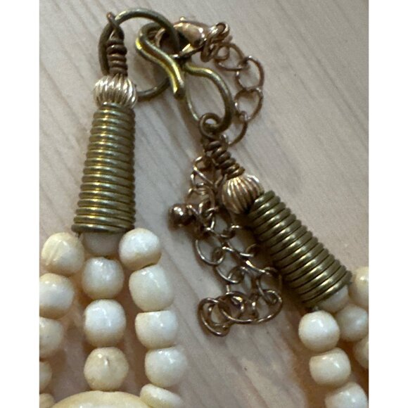 Vintage Venetian African Trade Bead Necklace Glass Carved Bone Layers Millefiori - Picture 8 of 12